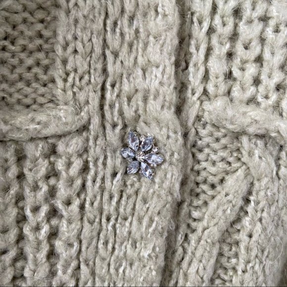 Zara Blogger favorite oversized chunky knit green cardigan - Picture 5 of 8